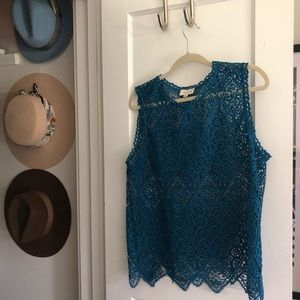 Anthropologie Deletta Lace Sleeveless Shell Top